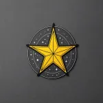 iron-on yellow star patch image